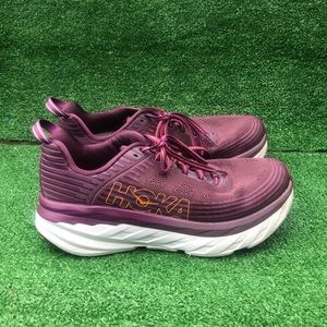 Hoka One One Shoes Womens 9.5 Wide Bondi 6 Purple 1019272 ADGJ Running Sneakers